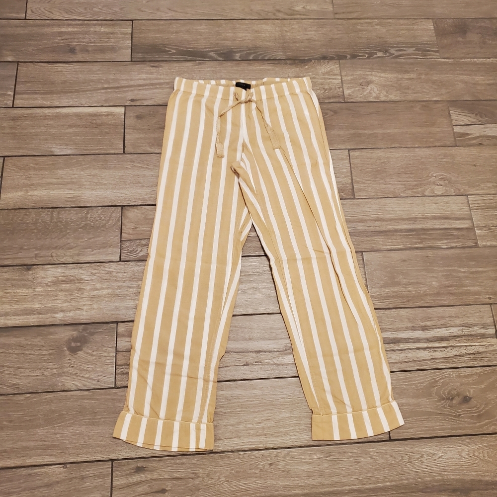 J.Crew 100% cotton tan cream striped pajama pants size XS